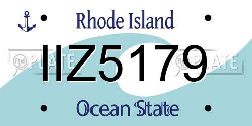 IIZ5179 Rhode Island License Plate