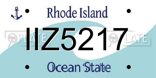 IIZ5217 Rhode Island License Plate