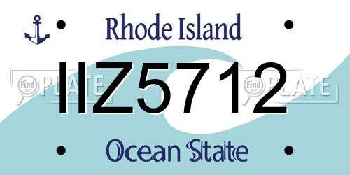 IIZ5712 Rhode Island License Plate
