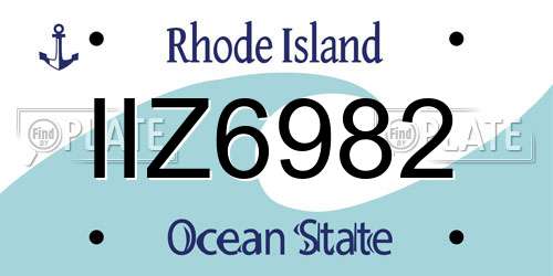 IIZ6982 Rhode Island License Plate
