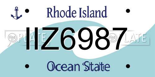 IIZ6987 Rhode Island License Plate