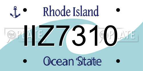 IIZ7310 Rhode Island License Plate