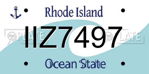 IIZ7497 Rhode Island License Plate