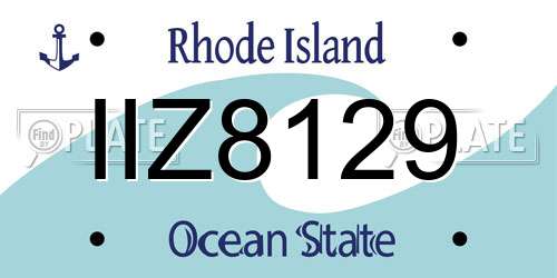 IIZ8129 Rhode Island License Plate
