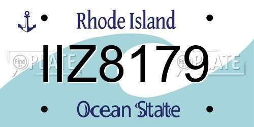 IIZ8179 Rhode Island License Plate