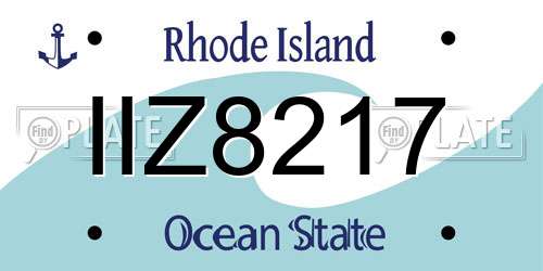 IIZ8217 Rhode Island License Plate