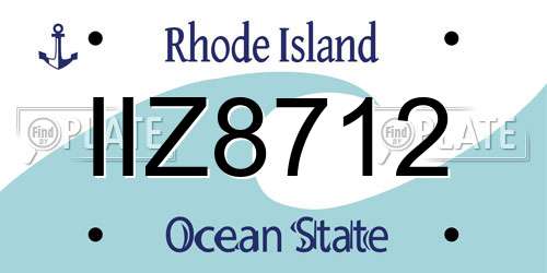 IIZ8712 Rhode Island License Plate