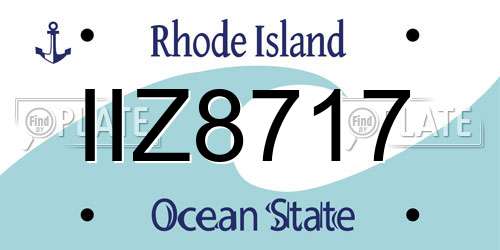 IIZ8717 Rhode Island License Plate