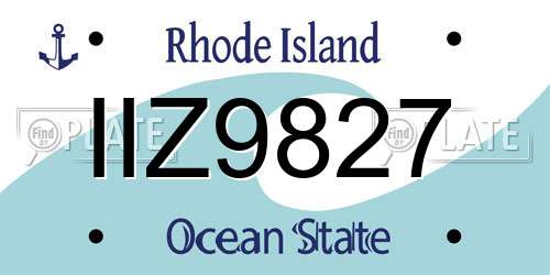 IIZ9827 Rhode Island License Plate