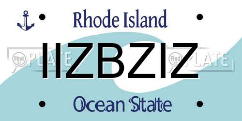IIZBZIZ Rhode Island License Plate