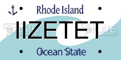 IIZETET Rhode Island License Plate