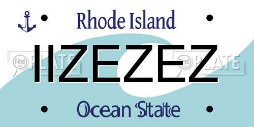 IIZEZEZ Rhode Island License Plate