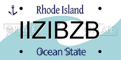 IIZIBZB Rhode Island License Plate