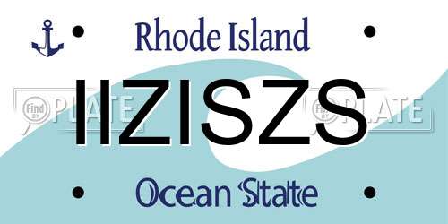 IIZISZS Rhode Island License Plate