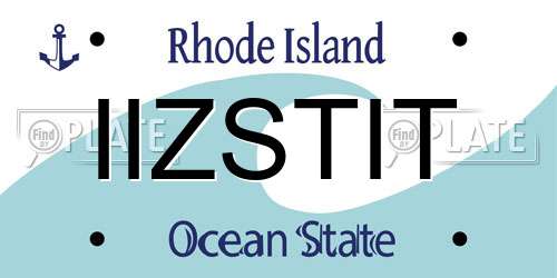 IIZSTIT Rhode Island License Plate