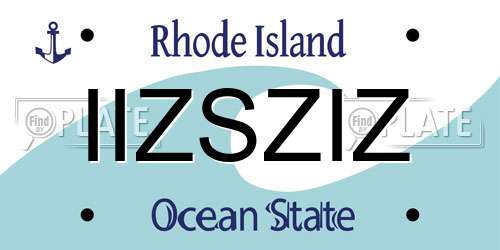 IIZSZIZ Rhode Island License Plate