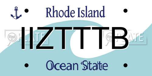 IIZTTTB Rhode Island License Plate