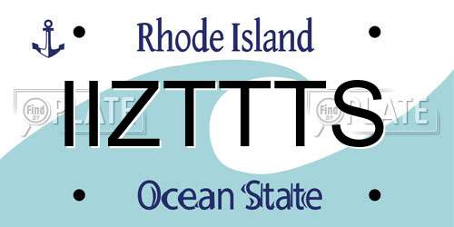 IIZTTTS Rhode Island License Plate