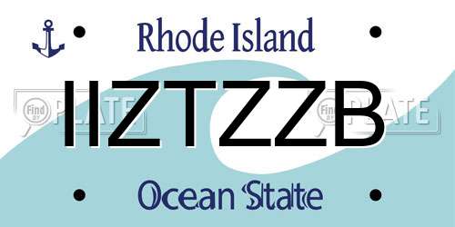 IIZTZZB Rhode Island License Plate