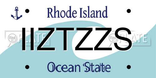 IIZTZZS Rhode Island License Plate