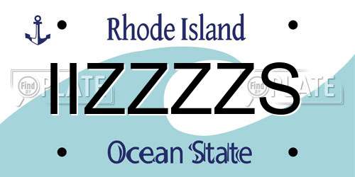 IIZZZZS Rhode Island License Plate