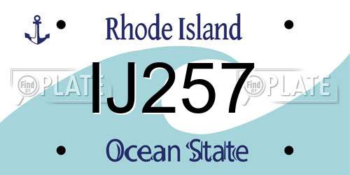 IJ257 Rhode Island License Plate