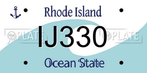 IJ330 Rhode Island License Plate
