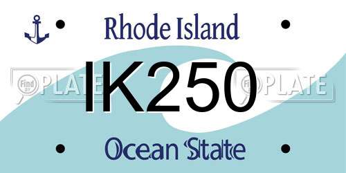 IK250 Rhode Island License Plate