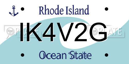 IK4V2G Rhode Island License Plate