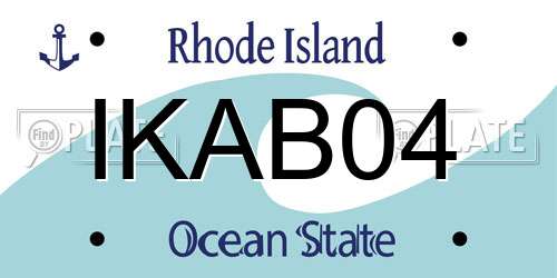 IKAB04 Rhode Island License Plate