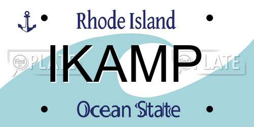 IKAMP Rhode Island License Plate