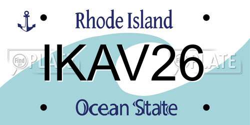 IKAV26 Rhode Island License Plate