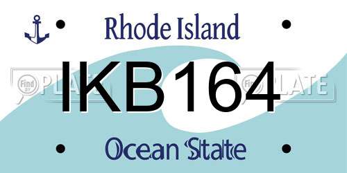 IKB164 Rhode Island License Plate
