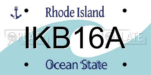IKB16A Rhode Island License Plate