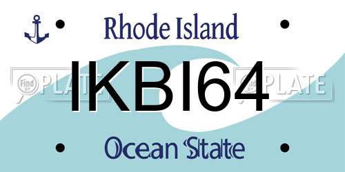 IKBI64 Rhode Island License Plate