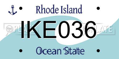IKE036 Rhode Island License Plate
