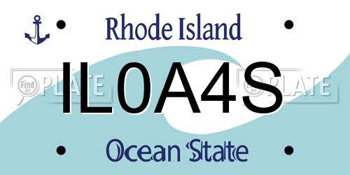 IL0A4S Rhode Island License Plate