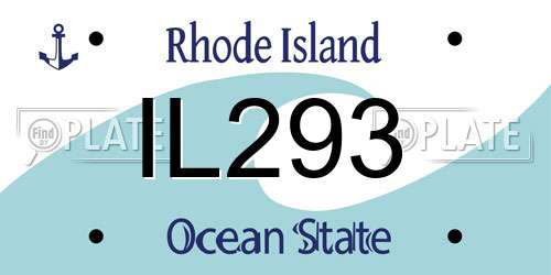 IL293 Rhode Island License Plate