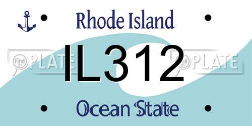 IL312 Rhode Island License Plate