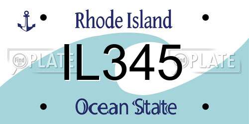 IL345 Rhode Island License Plate
