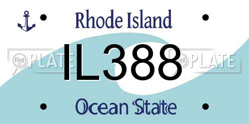 IL388 Rhode Island License Plate