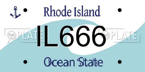 IL666 Rhode Island License Plate
