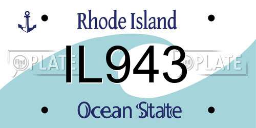 IL943 Rhode Island License Plate