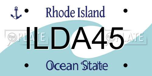 ILDA45 Rhode Island License Plate