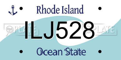 ILJ528 Rhode Island License Plate