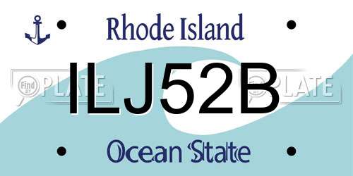 ILJ52B Rhode Island License Plate