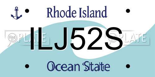ILJ52S Rhode Island License Plate