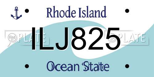 ILJ825 Rhode Island License Plate