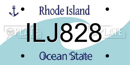 ILJ828 Rhode Island License Plate