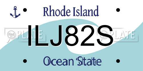 ILJ82S Rhode Island License Plate
